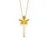 Aeridovanda Vieng Ping Orchid Long Slider Necklace in Gold & Palladium
