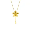 Aeridovanda Vieng Ping Orchid Long Slider Necklace in Gold