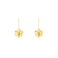 Ascocenda Sagarik Gold Orchid Dangling Earrings (PG)