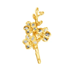 Ascocenda Sagarik Gold Orchid Spray Brooch (PG)