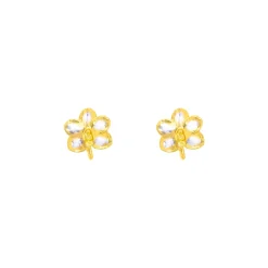 Ascocenda Sagarik Gold Orchid Earrings (PG)