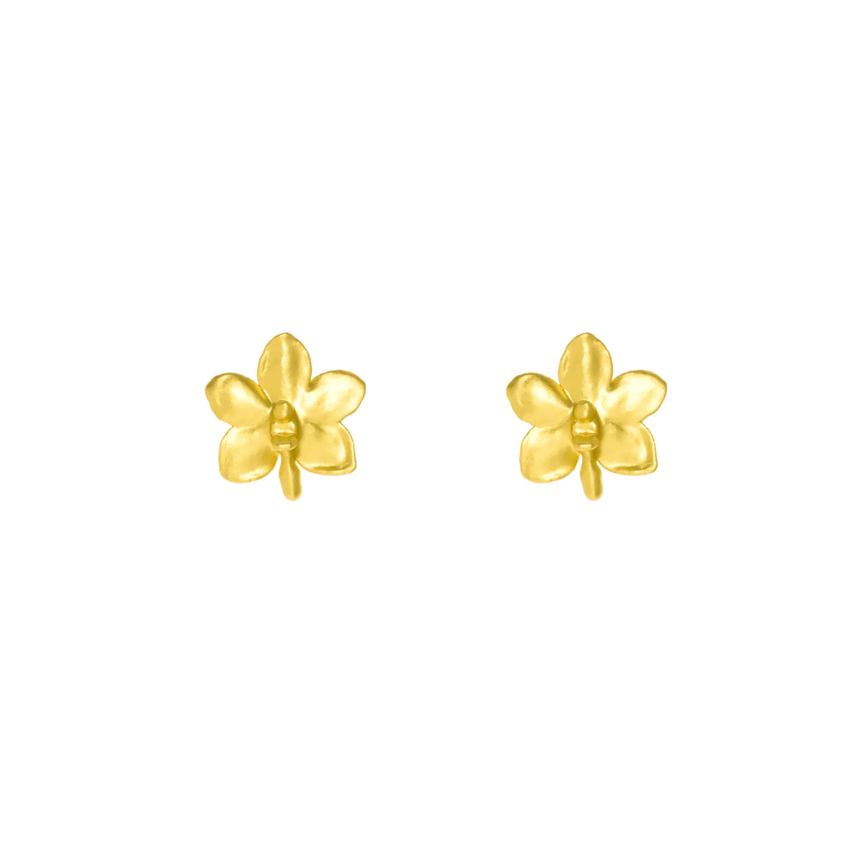 Ascocenda Sagarik Orchid Earrings in Gold