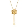 Ascocenda Sagarik Orchid Short Slider Necklace in Gold