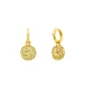 Athena Pendant Earrings in Gold with White Topaz