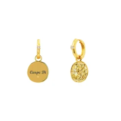 Athena Pendant Earrings in Gold with White Topaz