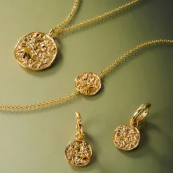 Athena Pendant Necklace in Gold with White Topaz