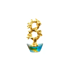 Auspicious Money Tree with Bronze Liu Li Base