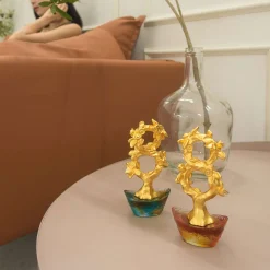 Auspicious Money Tree with Bronze Liu Li Base