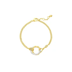 Bamboo Twist Bracelet with White Sapphires