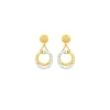 Bamboo Twist Dangling Earrings with White Sapphires