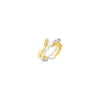 Bamboo Twist Ring with White Sapphires