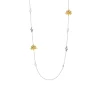 Blossom Long Necklace with Pearls in Gold and Palladium