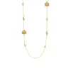 Blossom Long Necklace with Jadeite in Gold