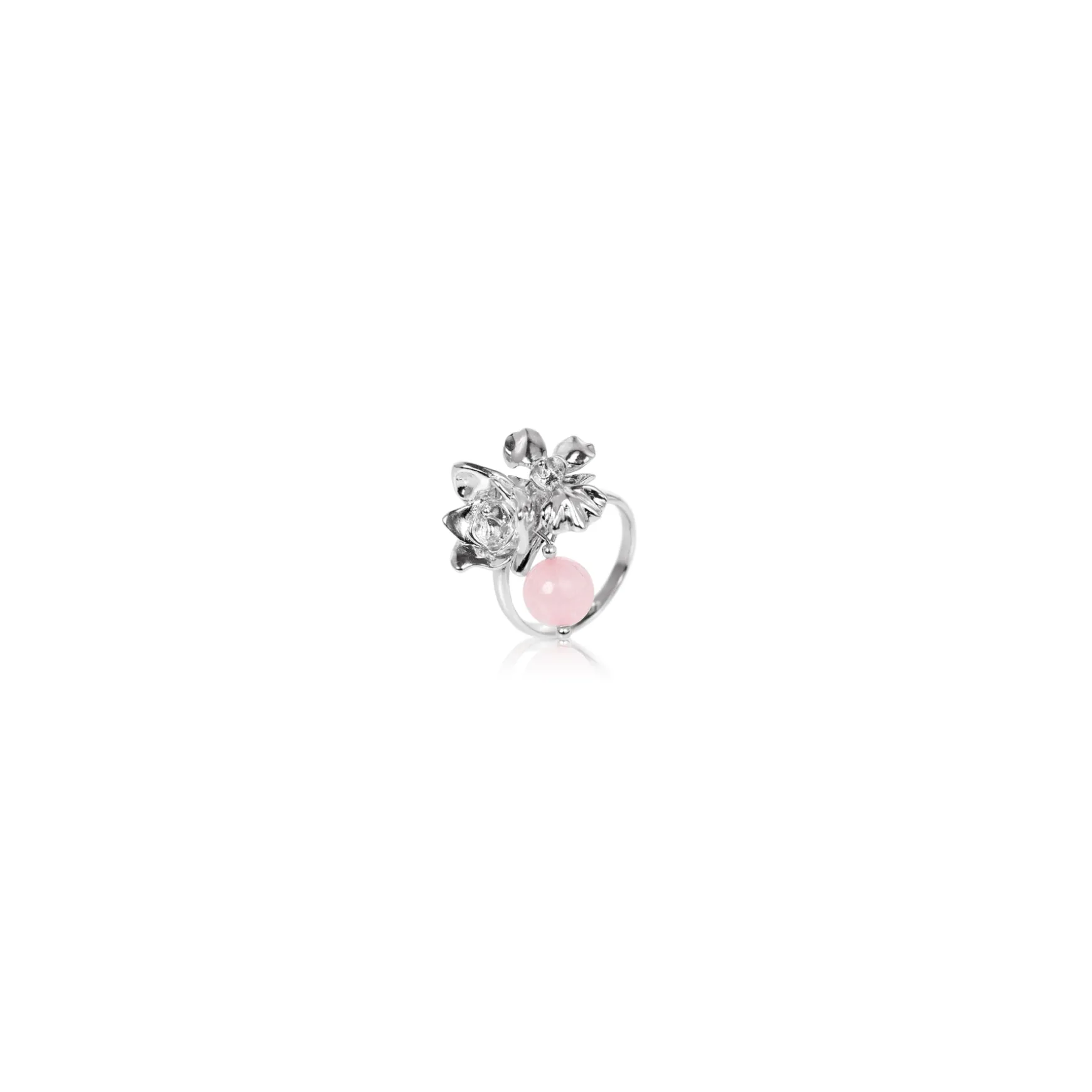 Budding Love Ring with Rose Quartz