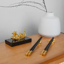 Chopsticks with Rooster and Hen Rests