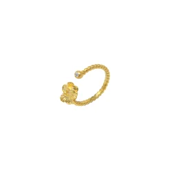 Dainty Vanda Ring in Gold with White Topaz