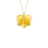 Dendrobium Merry Island Orchid Necklace cum Brooch in Gold