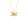 Dendrobium Thong Chai Orchid Necklace cum Brooch in Palladium
