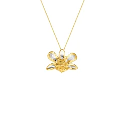 Dendrobium Thong Chai Orchid Necklace cum Brooch in Palladium