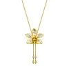 Doritaenopsis Summer Red Orchid Long Slider Necklace in Gold & Palladium