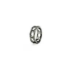 Entwined Rattan Ring in Black Rhodium