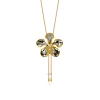 Kagawara Firebird Orchid Long Slider Necklace in Gold & Palladium