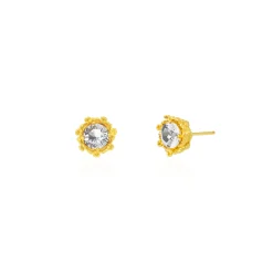 Majestic Vanda Earrings with White Topaz