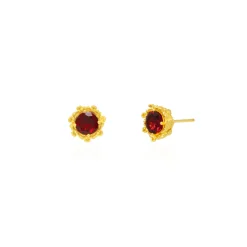 Majestic Vanda Earrings with Red Garnet
