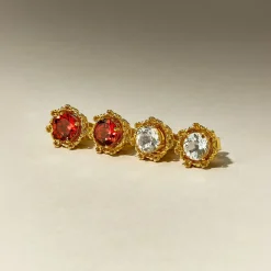 Majestic Vanda Earrings with Red Garnet