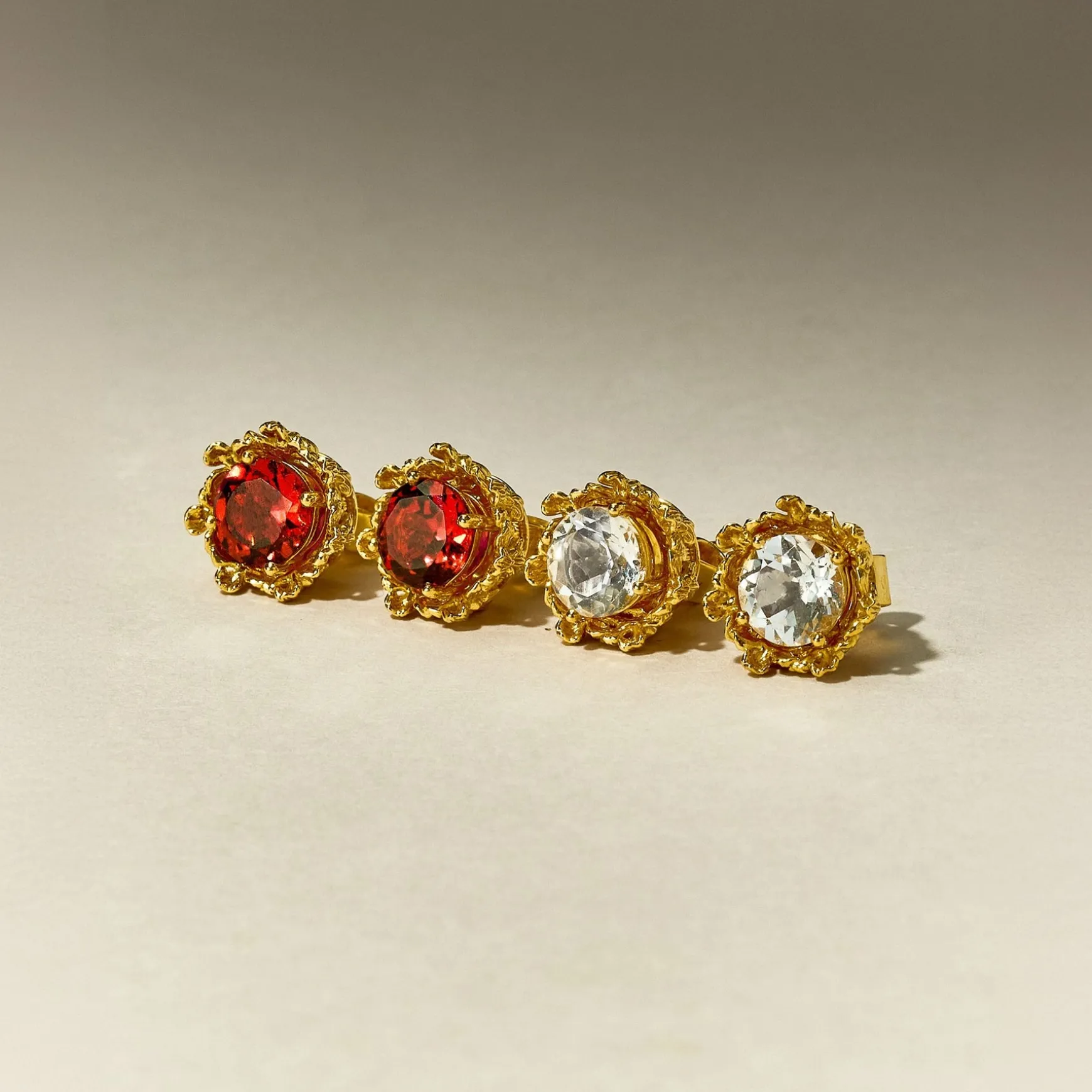 Majestic Vanda Earrings with Red Garnet