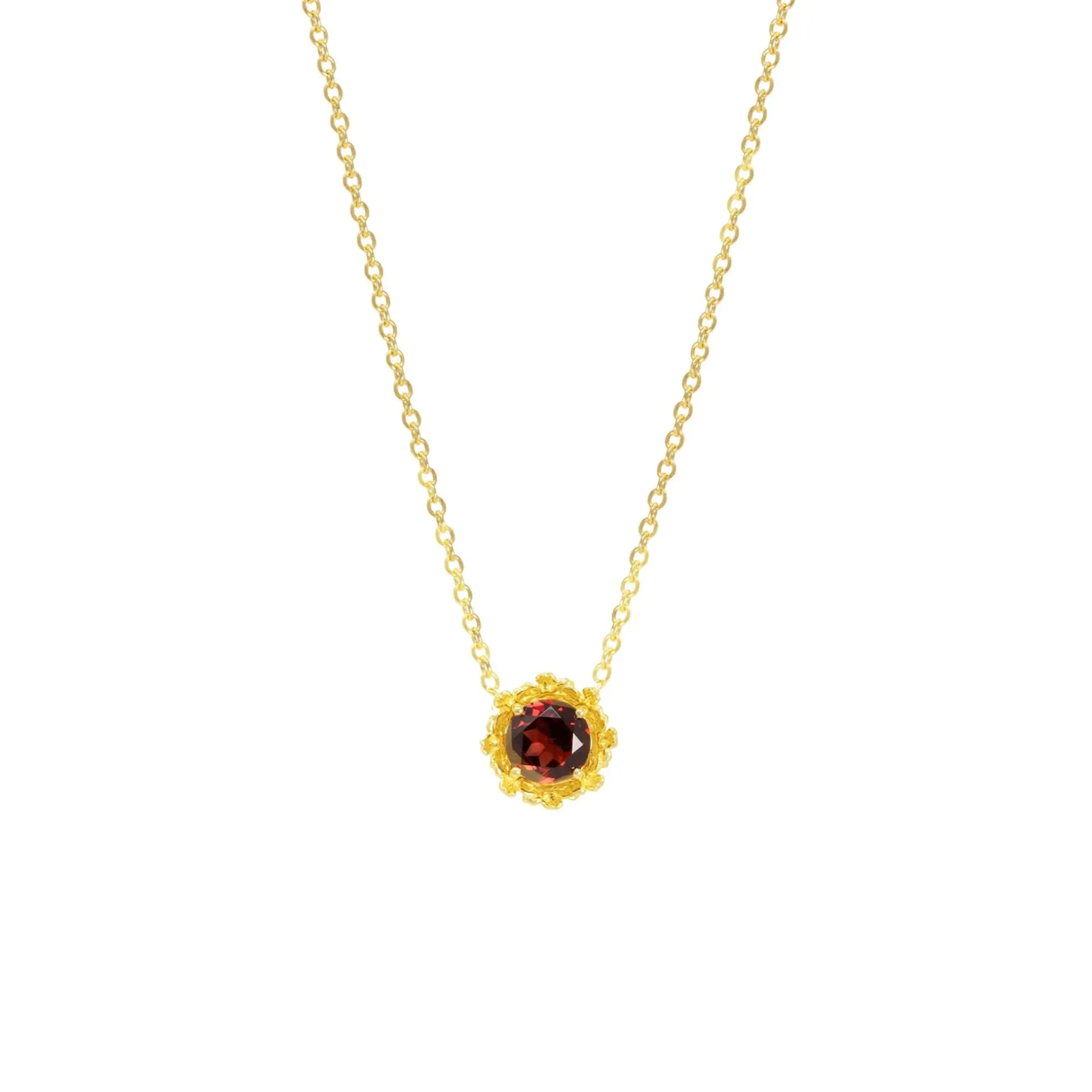Majestic Vanda Necklace with Red Garnet