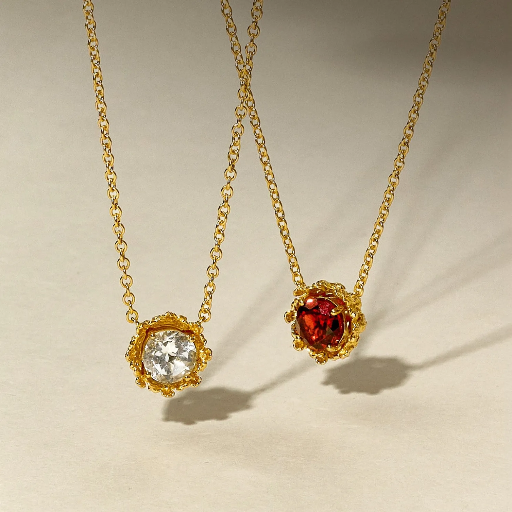 Majestic Vanda Necklace with Red Garnet
