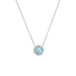 Midori Necklace With Sky Blue Topaz in Rhodium