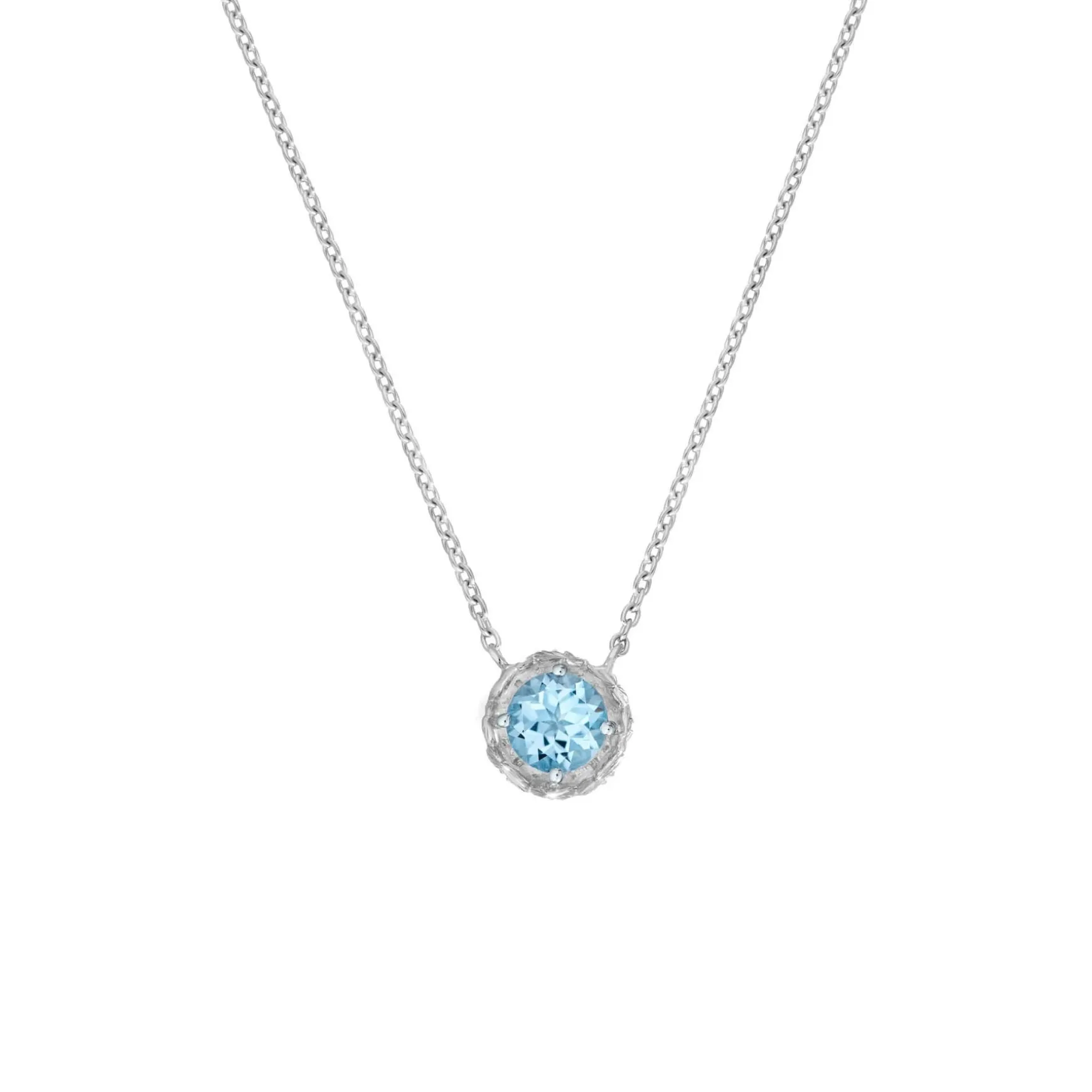Midori Necklace With Sky Blue Topaz in Rhodium