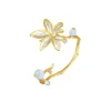 Morning Glory Leaf Bangle with Aquamarine and Topaz