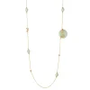 Nature's Jade Long Gold Necklace with White Topaz