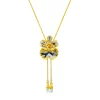 Oncidium Coco Drop Short Slider Necklace in Gold & Palladium With Crystal Tailends