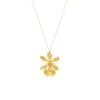 Oncidium Haematochilum Orchid Necklace cum Brooch in Gold