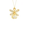 Oncidium Haematochilum Orchid Necklace cum Brooch in Gold & Palladium