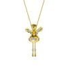 Oncidium Mary Saporita Long Orchid Slider Necklace in Gold & Palladium