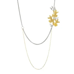 Oncidium Symphony Necklace with Pearls