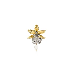 Oncidium Wildcat Green Valley Orchid Pearl Brooch
