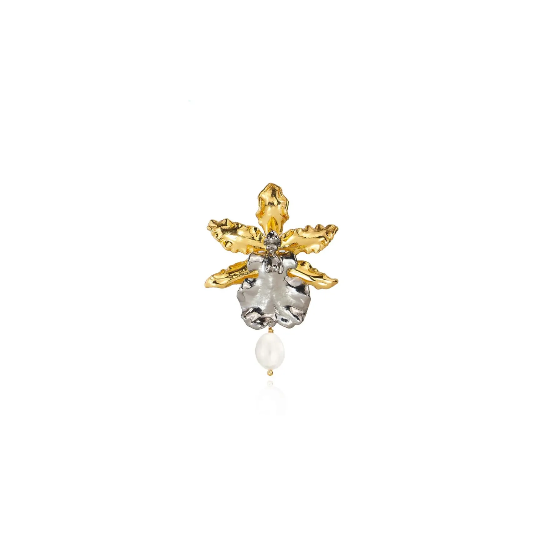 Oncidium Wildcat Green Valley Orchid Pearl Brooch