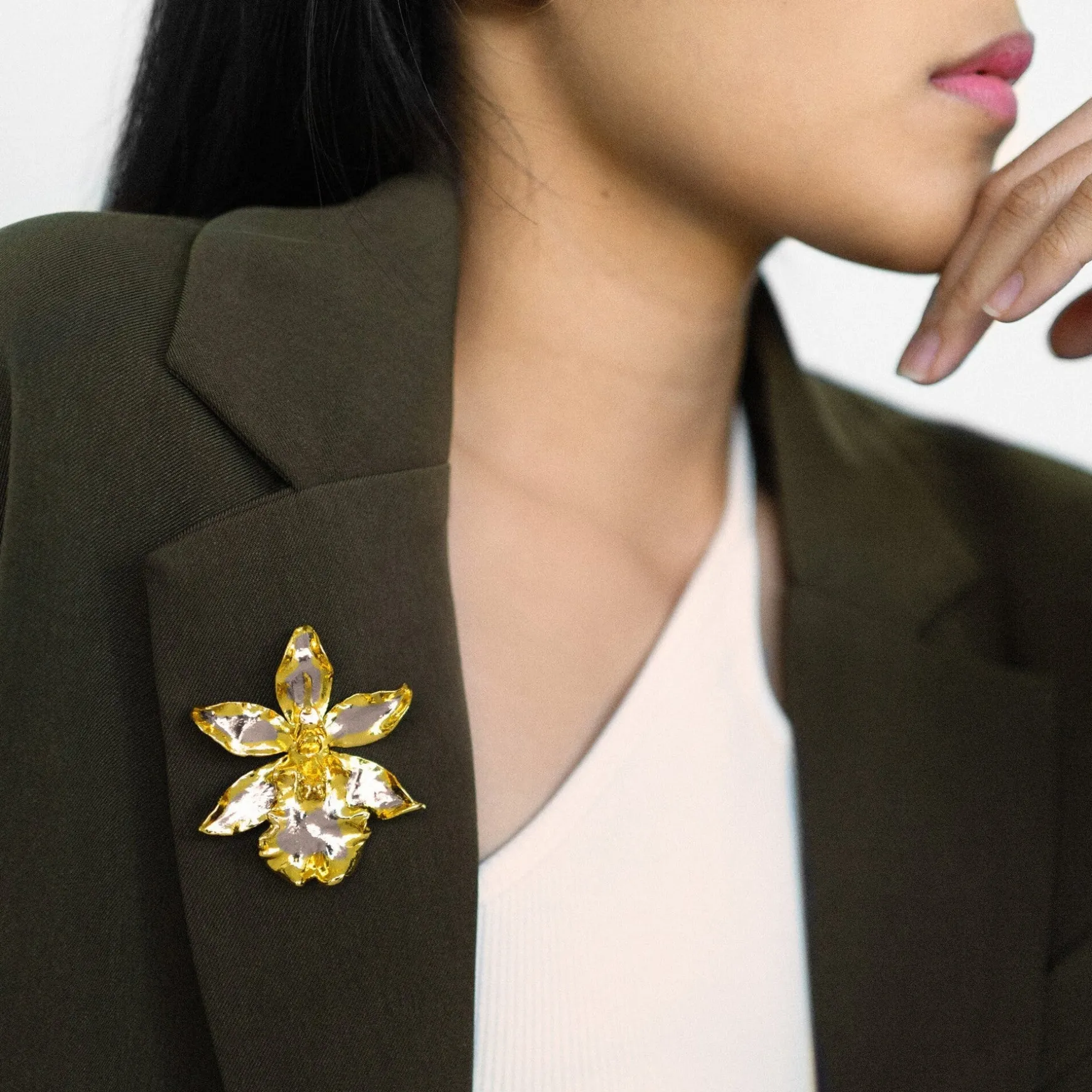 Oncidium Wildcat Orchid Brooch/Pendant (PG)