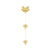 Orchid Kerongsang with Citronella Leaves in Gold, Palladium and Pearls
