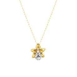 Orchid Paperclip Necklace in Gold and Palladium