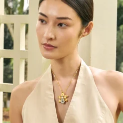 Orchid Paperclip Necklace in Gold and Palladium