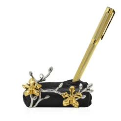 Orchid Spiral Charcoal Pen and Name Card Holder