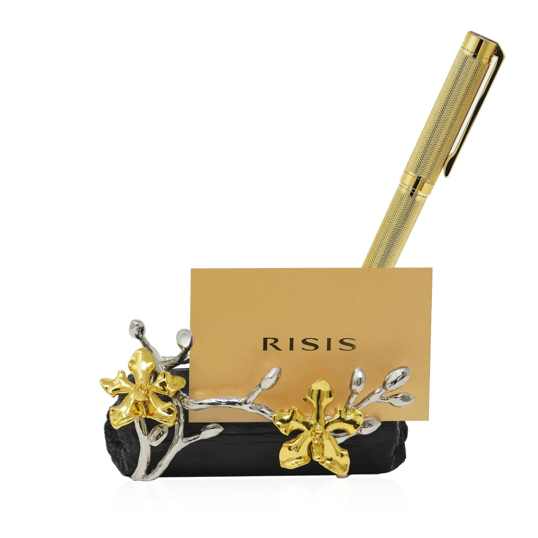 Orchid Spiral Charcoal Pen and Name Card Holder