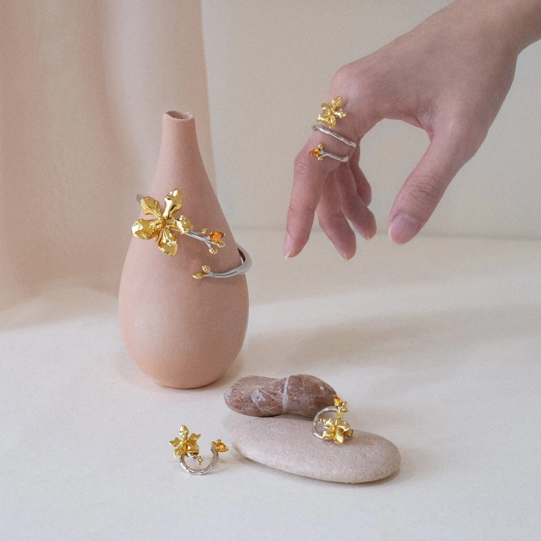 Orchid Spiral Earrings